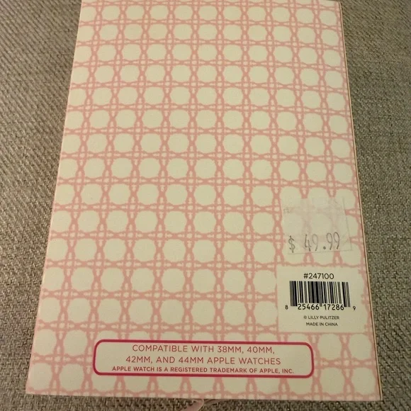 Lilly Pulitzer Skinny Apple Watch Band in Gold and Resort White - New In Box - Picture 3 of 3